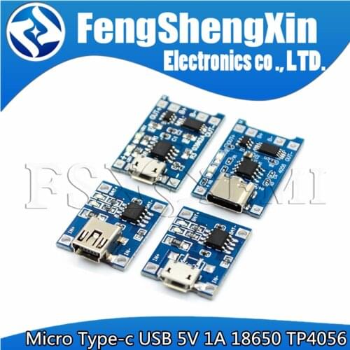 5pcs Micro Type-c USB 5V 1A 18650 TP4056 Lithium Battery Charger Module Charging Board With Protection Dual Functions 1A Li-ion