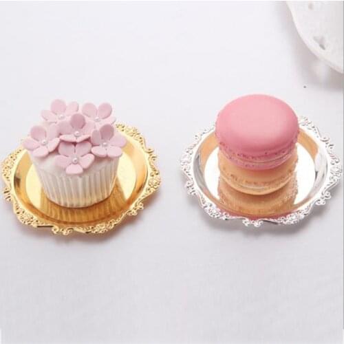1pcs Iron Tray Glossy Plate Buffet Fruit Cake Party Supplies Dessert Storage Plates