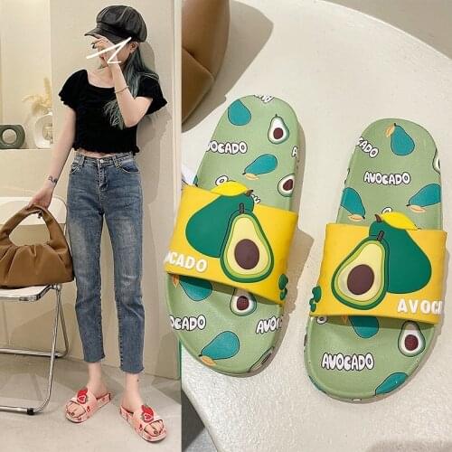 2021 Womens New Style Summer Slippers Ladies Fashion Cartoon Indoor Sandals Female House Bathroom Flip Flops Girls Cute Shoes
