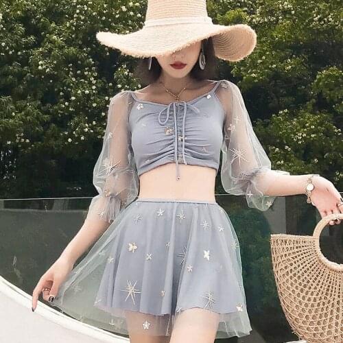 Womens Swimsuit Swimwear Swimming Suit Bathing Women Two Piece For Micro Bikini 2019 New Korean Split Three Fragrance Sexy