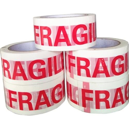 1Roll 66Meters Fragile Red Safety Adhesive Warning Tapes DIY Sticker Goods Package Accessories