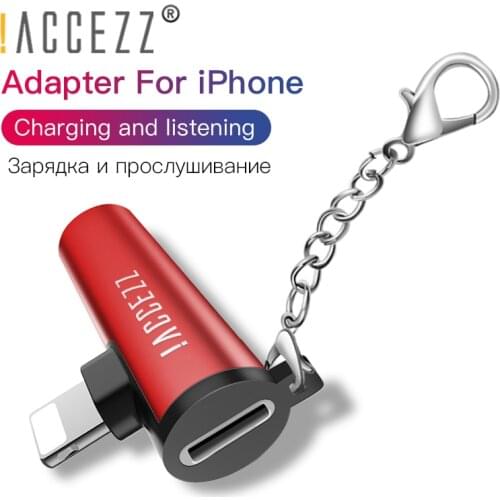 !ACCEZZ 2 in 1 For Apple Phone Adapter For iPhone 11 XS Pro Max X 8 Plus Aux Audio Cable Splitter 3.5mm Jack Headphone Converter