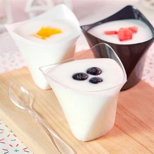 20pcs 130ML Disposable Cups Transparent Jelly Pudding Cup Mousse Dessert Container Heat Resistance Bowl Without Spoon Or Lid