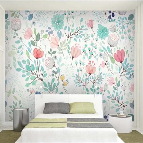 Watercolor 3D Floral Wallpaper Mural Fresh Small Flowers Wall Murals Wall Decals Wall Paper Rolls Nursery Living Room Wallpapers