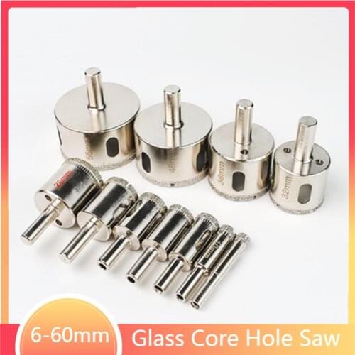 1PC 6-60mm High Quality Coated Diamond Drill Bit Glass Core Hole Saw For Ceramic Tile, Marble And Ceramic Opening Electric Tool