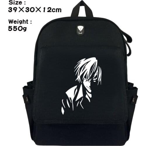 Anime Death Note Casual Backpack Canvas Rucksack Travel Laptop Bag Fashion Cell Phone Pocket Student School Bag Shoulders Bag