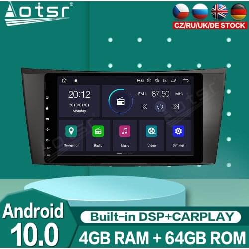 For Mercede-Benz E-Class W211 CLS W219 Android 10 64G Auto Radio Stereo Car Multimedia DVD Audio Player GPS Navigation Head Unit