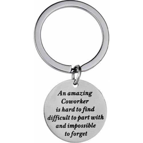 12PC/Lot An Amazing Coworker Is Hard To Find Keychain Women Men Best Friend Colleague Stainless Steel Keyring Friendship Jewelry