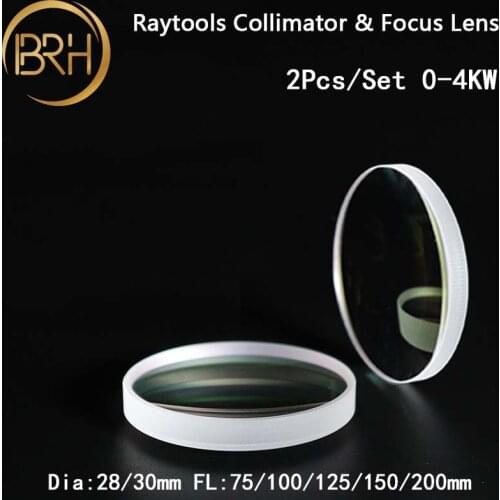 BRH Raytools Collimator Lenses/Focus Lens 0-4000W Dia.30 FL.100/125mm Quartz Fused Silica For Raytools BT240S Fiber Laser Head