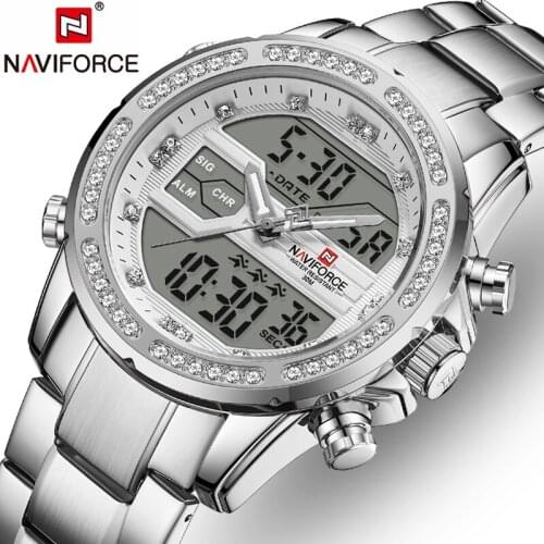 NAVIFORCE Top Brand Men Watch Quartz Fashion Casual Date Week Display Chronograph Sport Waterproof Men Watch Relogio Masculino