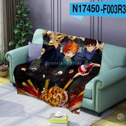 Anime Haikyuu Flannel Blanket For Beds 3D Print AnimeThrow Bedspread Sofa Warm Gift Kids Soft Summer Luxury Cartoon Volleyball
