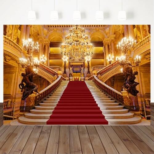 Red Carpet Palace Photography Background Wedding Birthday Photography Backdrops For Photo Studio