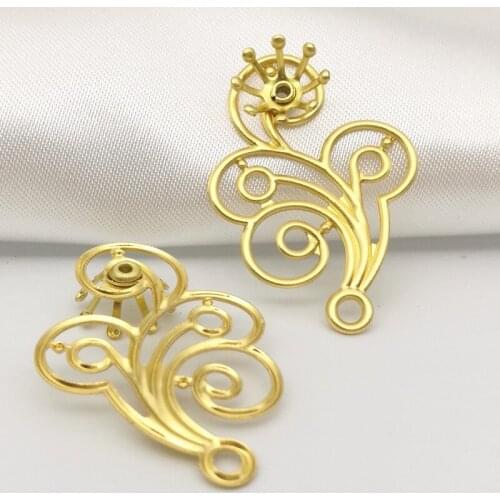 20PCS/lot 20x30mm Fashion Original Brass Filigree Flowers Slice Components Jewelry Making Findings B10049
