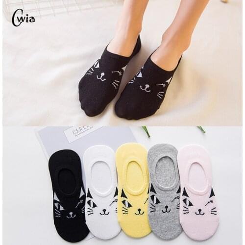 CAT summer comfortable cotton bamboo fiber girl womens socks ankle low female invisible color girl boy hosier 1pair=2pcs WS114