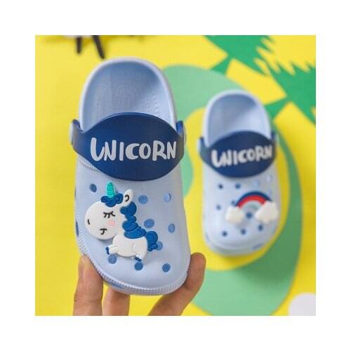 Horse Rainbow Unicorn Slippers For Boys Girls New Summer Kids Beach Shoes Baby Toddler Soft Indoor Slippers Children Sandals