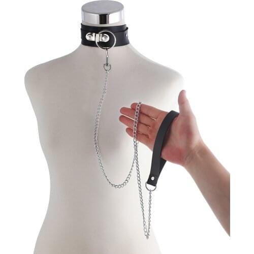 18+ Sex Toys For Women Couple Bdsm Bondage Set Slave Collar Leash Steel Chain Restricts Adult Game Chain Punish Collars Sex Shop