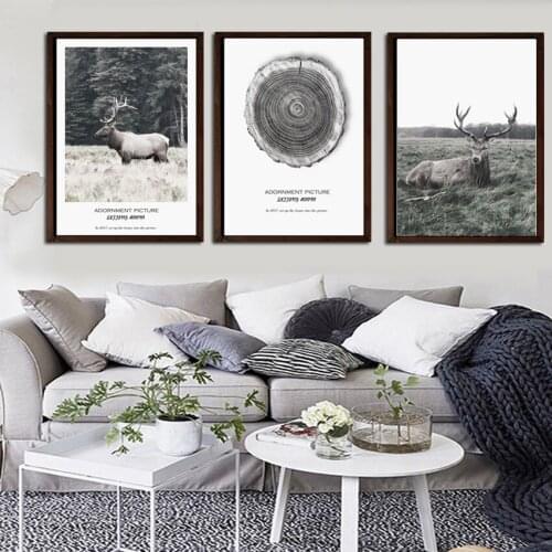 SVITY Nordic Style Forest Canvas Painting Poster Deer Wall Pictures For Living Room Posters And Prints Wall Decor FA723