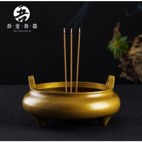 Pure copper censer household indoor for Buddha dish present large jintong furnace to aroma stove burning incense burner