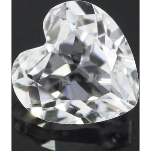 Natural White Topaz Gemstone Heart Shape Cut Loose Natural Stone Beads For Jewelry Making Size 3x3~8x8mm Free Shipping AAAAA