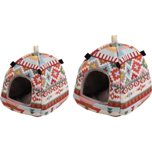 Pet Hamster Tent Winter Warm Sugar Glider Hammock Cage Sleeping Bed Small Animal House Habitat Nest Cube Hide Y9UA