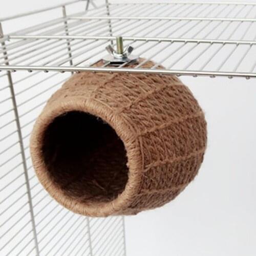 Handmade Hemp Rope Bird Nest Bed Toy Breeding Nest for Parrot Budgie Parakeet Cockatiel Conure Canary Bird Supplies C42