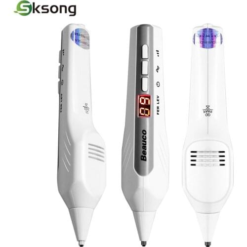 LCD 9 Level Plasma Pen Laser Dot Freckle Remover Machine Mole Warts Dark Sweep Spot Pen Removal Skin Tag Skin Care Device Tools