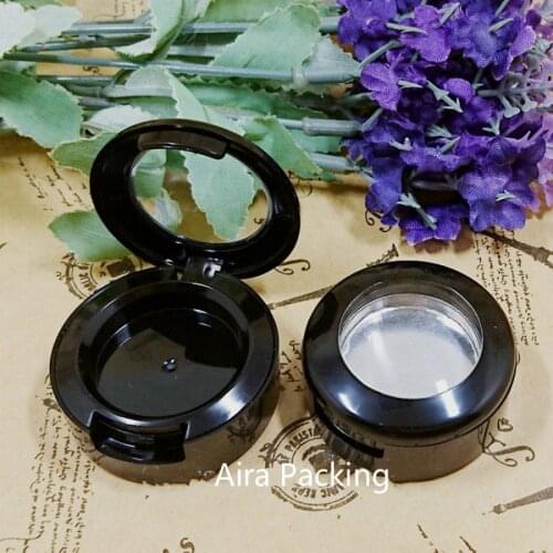 50pcs/lot Empty Eyeshadow Jar with Aluminum Pan, Cream Jar with Skylight Puff Powder Tins, DIY 25.9mm Round Blush/Lip Gloss Case