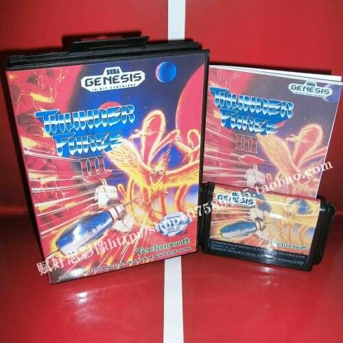 Sega MD game - Thunder force 3 III with Box and Manual for 16 bit Sega MD game Cartridge Megadrive Genesis system
