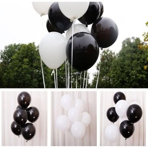 Thick 50pcs Balloons 10 inch Black White Wedding Decoration Latex Balloon Baby Shower Happy Birthday Party Kids Ballon Supplies