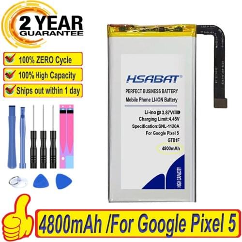Top Brand 100% New 4800mAh GTB1F Battery for Google Pixel 5 Batteries + free tools
