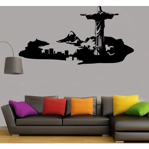 Rio de Janeiro vinyl Wall Sticker home Decor For Living Room PVC Skyline wall decal Removable Mural DIY Bedroom decals G767