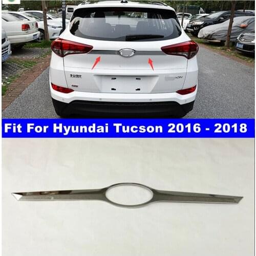 Accessories Chrome Exterior Refit Kit Rear Tail Trunk Lid Door Panel Strip Cover Trim ABS Fit For Hyundai Tucson 2016 2017 2018