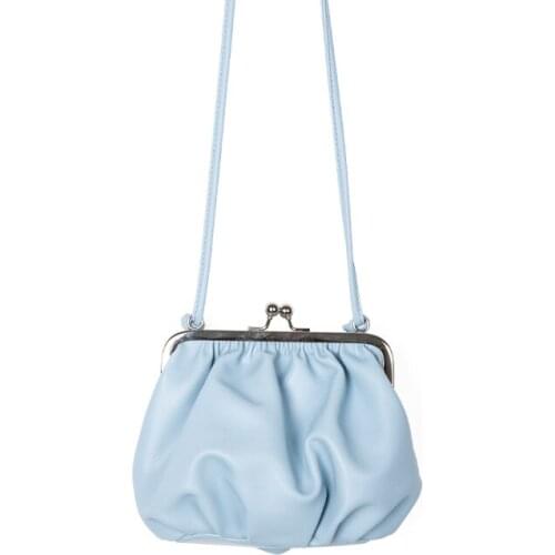 2020 new Korean women bag PU Shell Ruched Solid Hasp ladylike Shoulder Bag purse flaky clouds bag