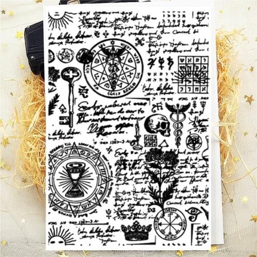 20Pcs 11*16CM Magic Circle Text Transparent Clear Stamp Silicone Stamp/Seal DIY Scrapbooking/Photo Album Stamp Sheets Bulk Deals