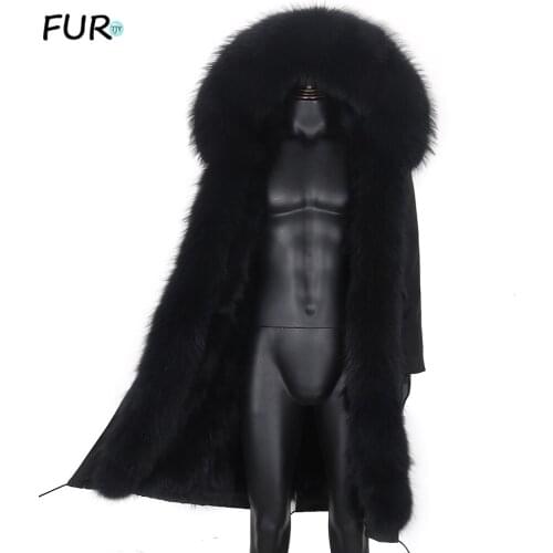 2020 Long Waterproof Parka Real Fur Coat Winter Jacket Men Hood Natural Raccoon Fox Fur Outerwear Streetwear Detachable 7XL