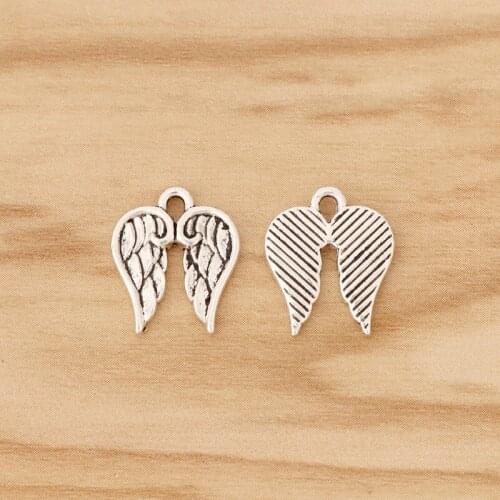 30 Pieces Tibetan Silver Angel Wing Charms Pendants for Bracelet Necklace DIY Jewellery Making Accessories
