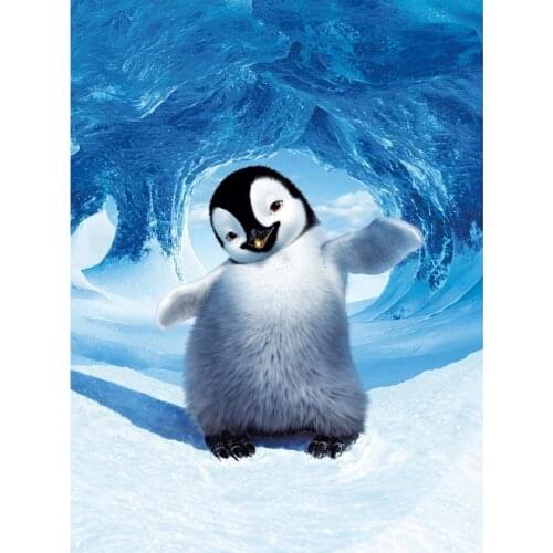 New 5D DIY Full Round/Square Diamond Painting Happy Penguin 3D Embroidery Cross Stitch Rhinestone Mosaic Home Decor Art YC247