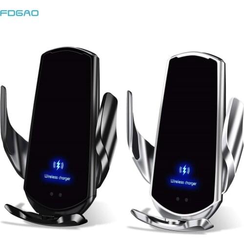 15W Qi Car Wireless Charger for iPhone 12 11 XS XR X 8 Samsung S21 S20 S10 Magnetic Automatic Infrared Sensor Phone Holder Mount