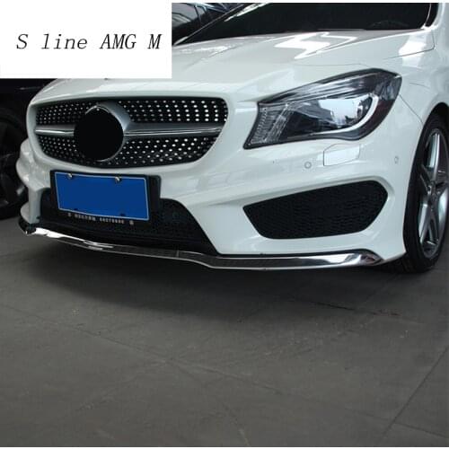 Car styling For Mercedes Benz CLA Class C117 C200 C260 Front Bumper Lip Lower Bumper Frames Covers Stickers Auto accessories