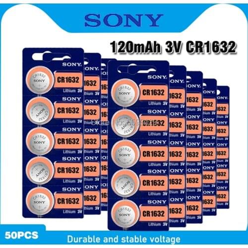50Pc FOR SONY CR1632 1632 DL1632 BR1632 3V Lithium Batteries Cell Button Coin Battery For Watch Remote Control Scale