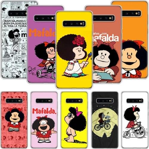 Mafalda Cartoon Phone Case For Samsung Galaxy S10 S20 S21 S9 S8 S7 Note 10 20 9 8 FE J4 J6 Ultra Plus Lite Pro + Edge Cover
