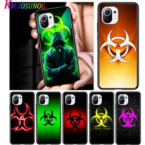 Red biohazard for Xiaomi Mi 11 10T Note 10 Ultra 5G 9 9T SE 8 A3 A2 A1 6X Pro Play F1 Lite 5G Black Phone Case