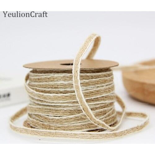 Chzimade 10M/Roll Linen Burlap Jute Hessian Ribbon Wrapping DIY Baby Shower Lace Vintage Rustic Party Wedding Table Decor