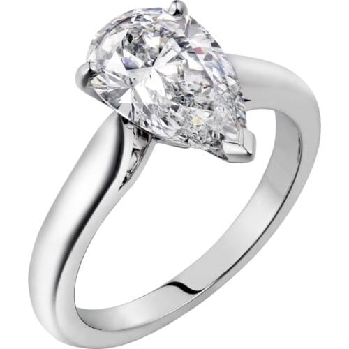 18K Au750 White Gold Ring Women Wedding Anniversary Engagement Ring Water Drop Pear Moissanite Diamond Elegant Romantic Trendy