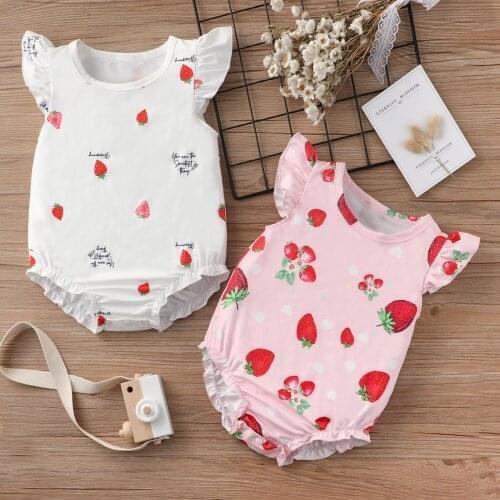 Baby Girls Romper One-pieces Jumpsuit Toddler Infant Baby Girls Sleeveless Floral Printed Bodysuit Romper Clothes