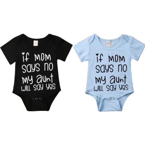 Newborn Infant Kids Baby Girls Boys Summer Causal Bodysuits Short Sleeve Letter Print Cotton Jumpsuits