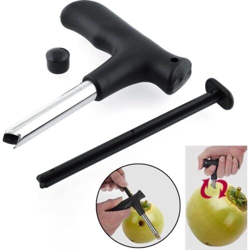 Kitchen Accessories Hot New Useful Durable Stainless Steel Coconut Opener Opening Driller Cut Knife Hole +Cleaning Stick