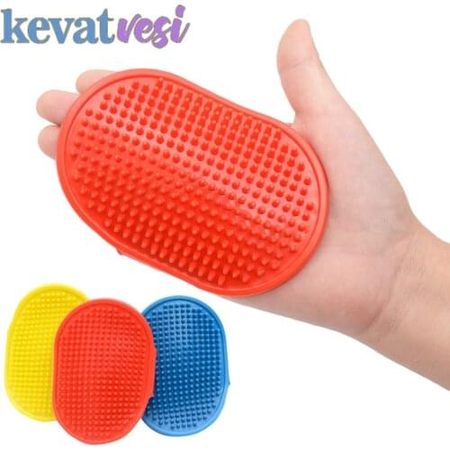 Soft Rubber Dog Bath Brush Pet Fur Grooming Glove Massage Mit Shower Hair Brush Comb Dog Cleaning Supplies