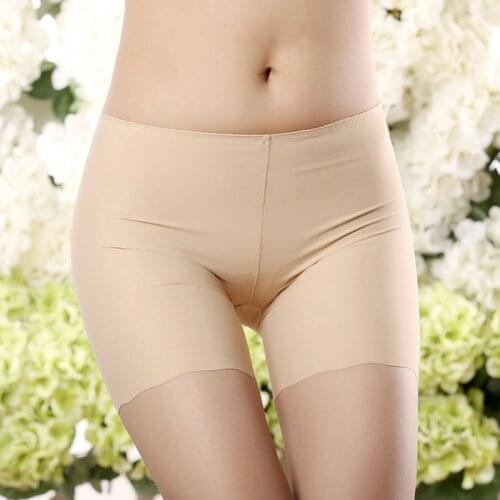 New Women Safety Shorts Pants Seamless Nylon High Waist Panties Seamless Ice Silk Seamless Three-Point Underpants Underwear