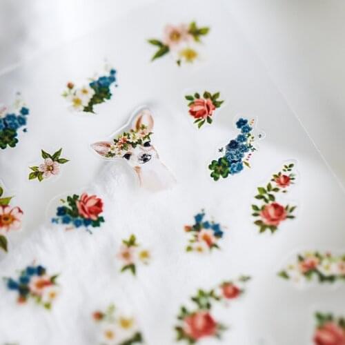 New craft Thin transparent Self-adhesivenail stickers Flower Leaf Tree Green Simple and Flower bush DIY Nail Art Decor